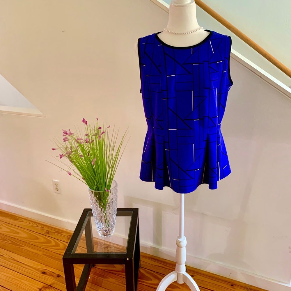 Blue Scuba Peplum Top